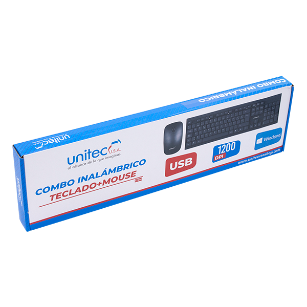 COMBO MOUSE INALAMBRICO TECLADO KT89 Unitec USA B2C