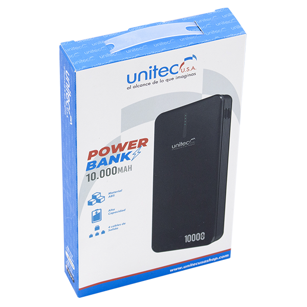 POWER BANK 10.000MAH NEGRO PWB 117 - Unitec USA B2C