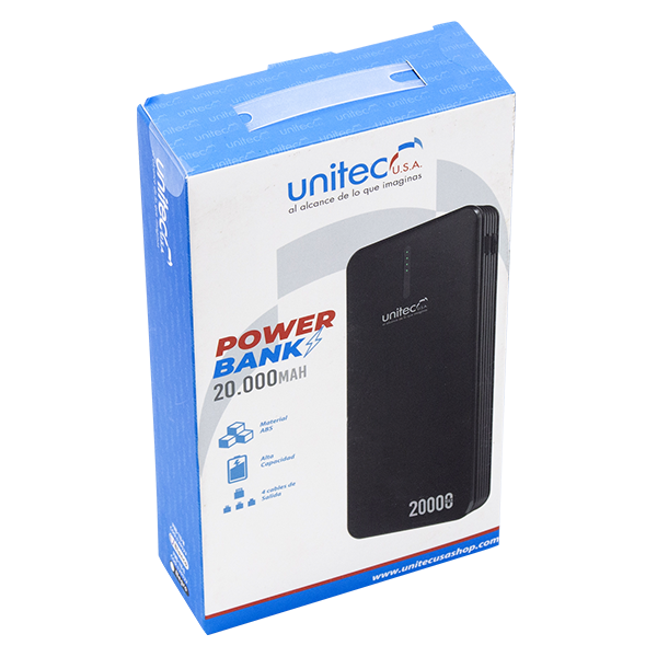 POWER BANK 20.000 MAH NEGRO PWB 118 - Unitec USA B2C