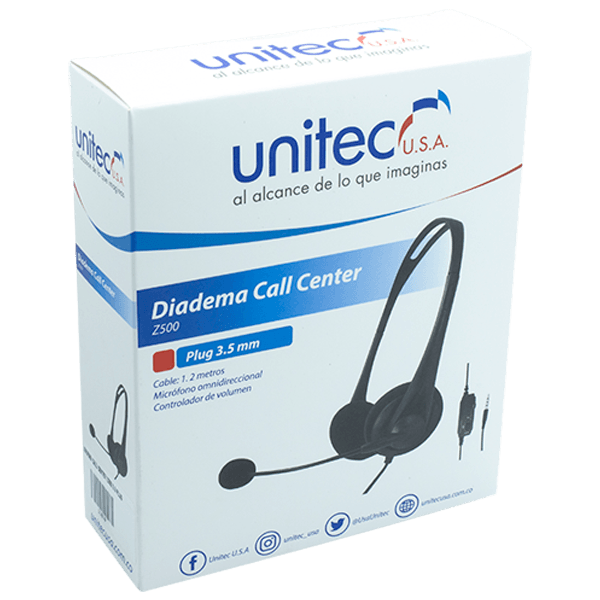 Audifonos con Microfono Call Center Headset Microfono 3.5mm