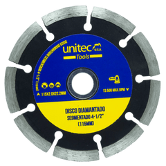 Disco diamantado segmentado 4 1/2" Unitec - Unitec USA