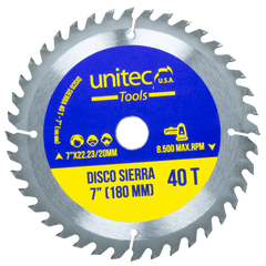 Disco Sierra 7" 40 T - Unitec USA
